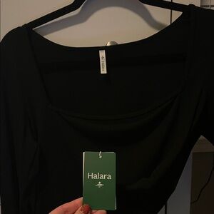 NWT HALARA Classic Black Scoop Neck bodysuit